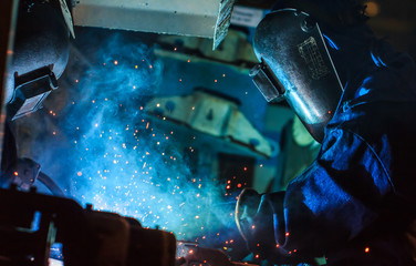 welder Industrial automotive part in factory
