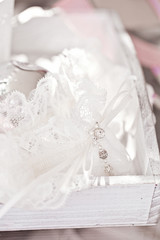 The composition of beautiful wedding accessories bride