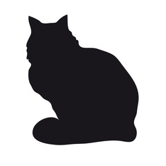 Black silhouette of cat.