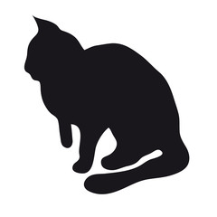 Black silhouette of cat.