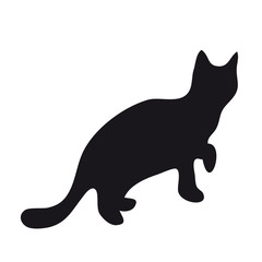 Black silhouette of cat.