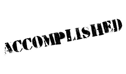 Accomplished stamp. Grunge design with dust scratches. Effects can be easily removed for a clean, crisp look. Color is easily changed. rubber grunge