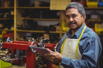 Shoemaker using digital tablet