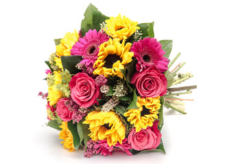 Bouquet of flowers isolated on white