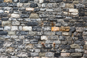 Old stone wall staircase from ancient castle in Portovenere