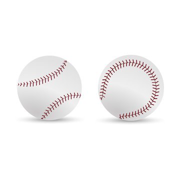 Baseball ball, softball, equipment vector icons