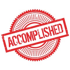 Accomplished stamp. Grunge design with dust scratches. Effects can be easily removed for a clean, crisp look. Color is easily changed. rubber grunge