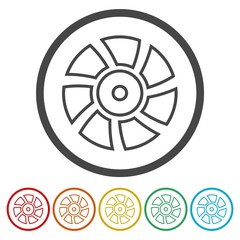 Obraz premium Exhaust fan vector icons set, Cooler icon 