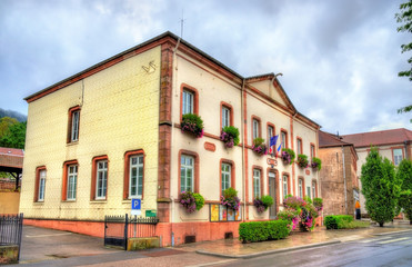 Fototapeta premium Town hall of Moyenmoutier, the Vosges Department - France