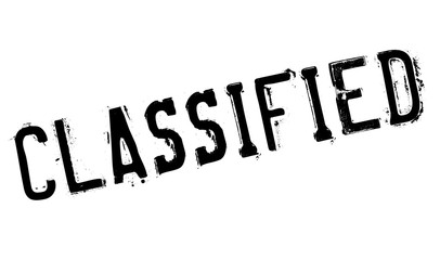 Classified stamp. Grunge design with dust scratches. Effects can be easily removed for a clean, crisp look. Color is easily changed. rubber grunge