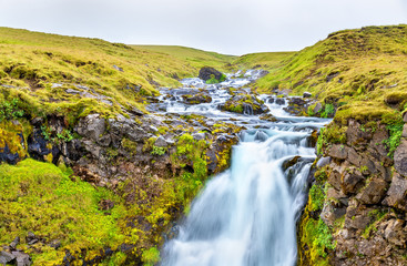 Fototapeta na wymiar Gluggafoss or Merkjarfoss, a waterfall in southern Iceland