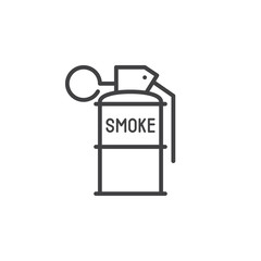 Smoke grenade line icon, outline vector sign, linear pictogram isolated on white. Symbol, logo illustration
