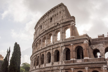 Fototapeta na wymiar Rome Colosseum detail in the morning