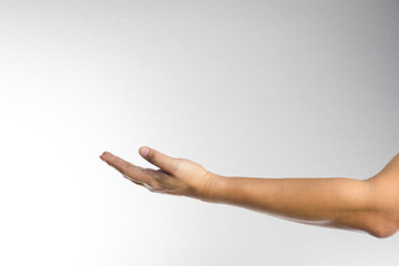 Man hand with palm up