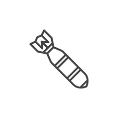 Air bomb line icon, outline vector sign, linear pictogram isolated on white. Symbol, logo illustration