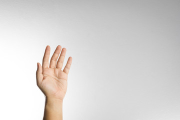 Man hand with palm up