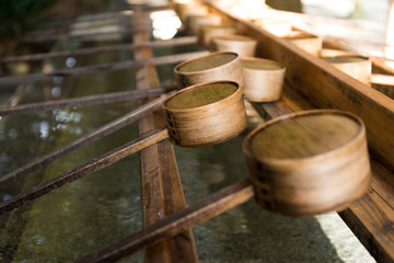 Japanese ladle in Japanese Temple