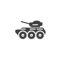 Armored personnel carrier icon vector, filled flat sign, solid pictogram isolated on white. Symbol, logo illustration