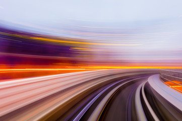 Speed motion in urban highway road tunnel - obrazy, fototapety, plakaty