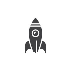 Spaceship, rocket icon vector, filled flat sign, solid pictogram isolated on white. Symbol, logo illustration