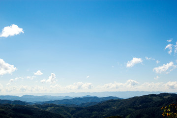 Blue sky and mountains