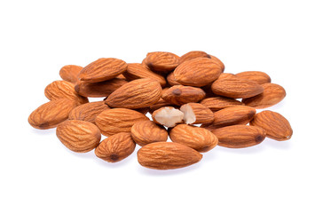 Almonds isolated on white background