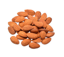 Almonds isolated on white background