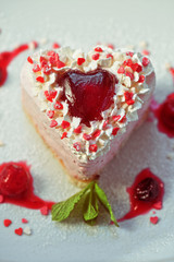 heart-shaped valentine cake