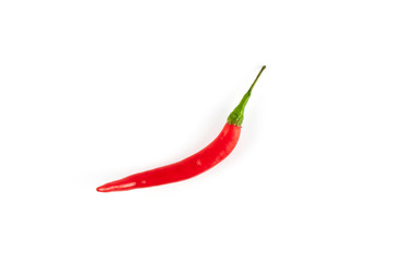 Red fresh chili isolated on white background