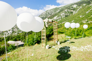 destination wedding arch with decoration