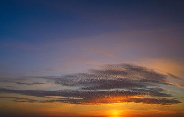 Fototapeta premium beautiful colorful sunset, the sun hid behind the horizon