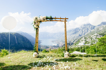 destination wedding arch with decoration