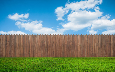 wooden garden fence at backyard