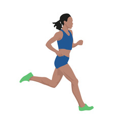 Fototapeta na wymiar Running woman, vector illustration