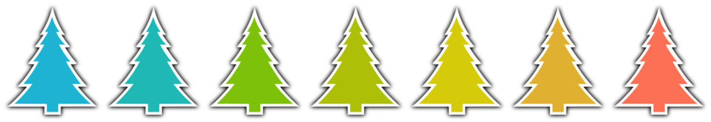 Icône de sapin colorés