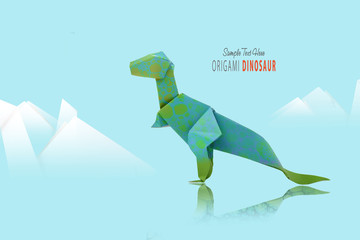 Paper green dinosaur