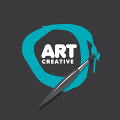 vector logo brush and blots of paint