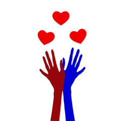 Icon human hands juggling with heart