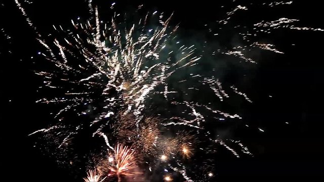 fireworks background with sound in the night

