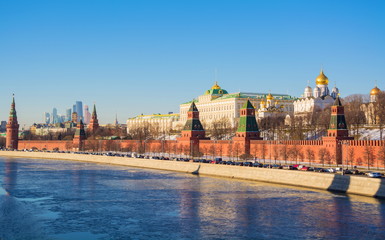 View of the Kremlin, Moscow River and Kremlin embankment