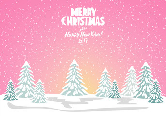 Merry christmas card. Vector illustration. Happy new year