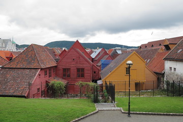 Fototapeta na wymiar Bryggen houses - Bergen - Norway
