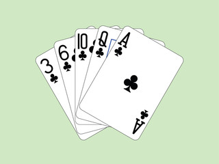 Playing Cards - Flush of Clubs