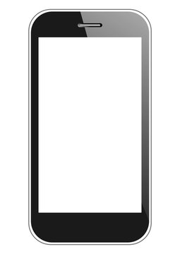 Smartphone in black color with blank screen. Simple editable design vector illustration in eps10.