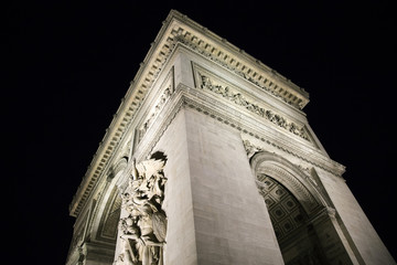 Fototapeta na wymiar Arc de Triumph in Paris, France by night