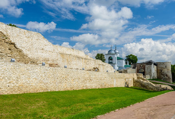 Fototapeta na wymiar Ancient Russian fortress in Old Izborsk, Russia