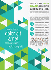 Template for advertising brochure with business people
