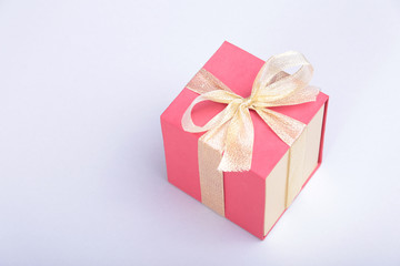 Gift boxes with bow on wood background