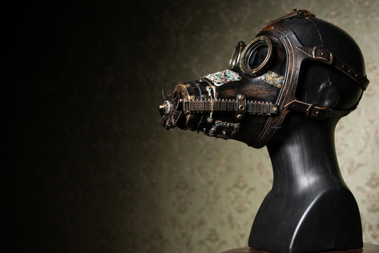Gasmaske,Leder, viktorianisch, Steampunk, Filmkost&uuml;m, Einzelst&uuml;ck, Handarbeit