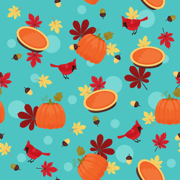 Traditional Thanksgiving seamless pattern